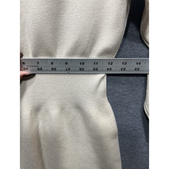 Modern Citizen Off Shoulder V Neck Sweater Knit Midi Dress Beige Sz S NWOT $169 - Picture 13 of 14